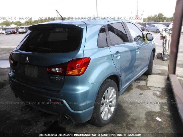 JA4AP4AU8BZ012897 - 2011 MITSUBISHI OUTLANDER SPORT SE BLUE photo 4