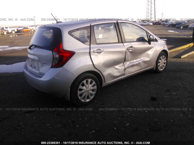 3N1CE2CP7EL425182 - 2014 NISSAN VERSA NOTE S/S PLUS/SV/SL SILVER photo 4