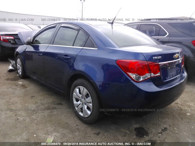 1G1PC5SH9C7355386 - 2012 CHEVROLET CRUZE LS BLUE photo 3