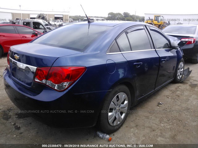 1G1PC5SH9C7355386 - 2012 CHEVROLET CRUZE LS BLUE photo 4