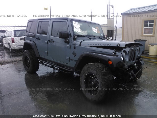 1C4BJWFG7EL195646 - 2014 JEEP WRANGLER UNLIMITE RUBICON GRAY photo 1