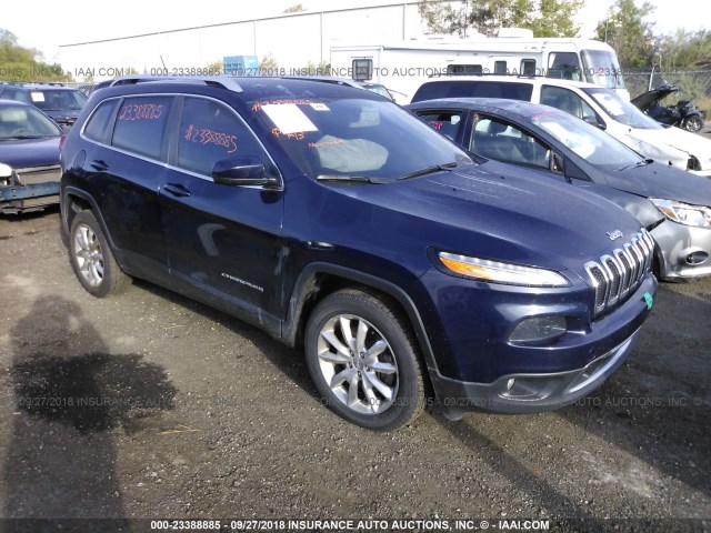 1C4PJLDSXFW597446 - 2015 JEEP CHEROKEE LIMITED BLUE photo 1