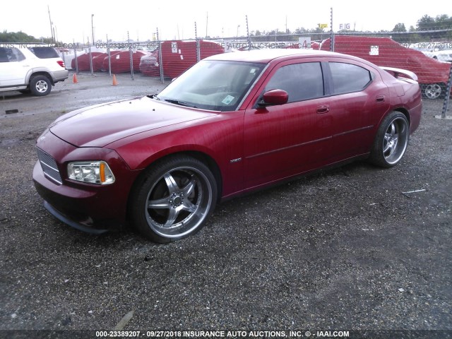 2B3KA53H76H302668 - 2006 DODGE CHARGER R/T BURGUNDY photo 2