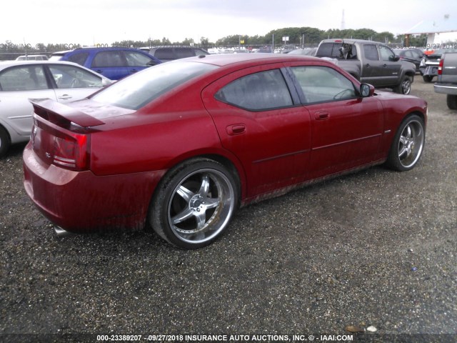 2B3KA53H76H302668 - 2006 DODGE CHARGER R/T BURGUNDY photo 4