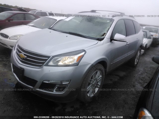 1GNKVGKD6DJ157039 - 2013 CHEVROLET TRAVERSE LT SILVER photo 2