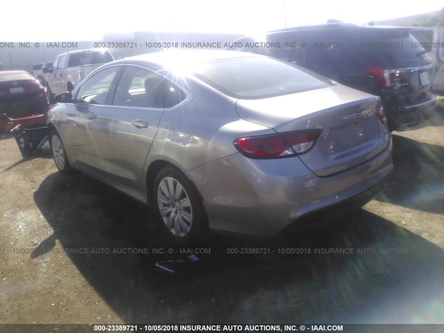 1C3CCCFB4FN698904 - 2015 CHRYSLER 200 LX SILVER photo 3