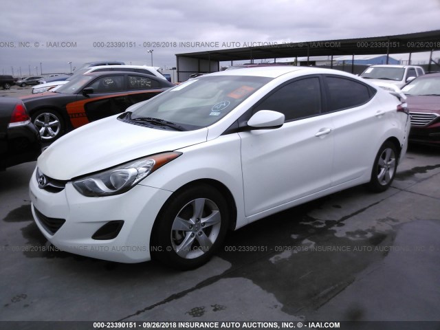 5NPDH4AE0DH361846 - 2013 HYUNDAI ELANTRA GLS/LIMITED WHITE photo 2