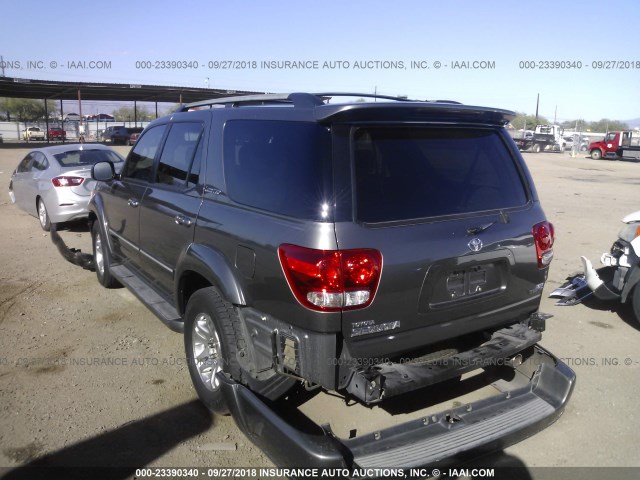 5TDZT38A17S291984 - 2007 TOYOTA SEQUOIA LIMITED GRAY photo 3