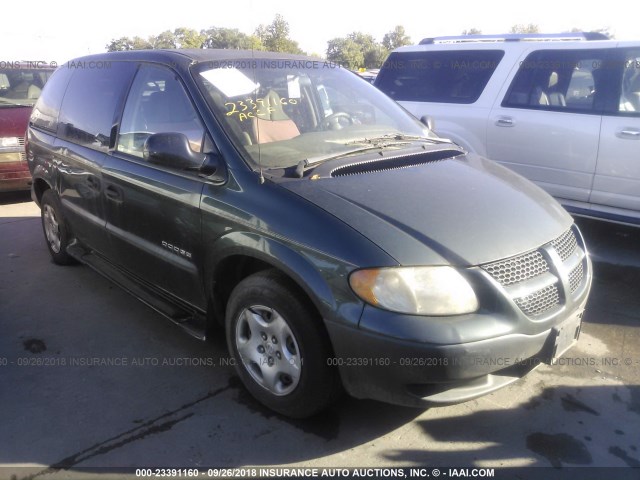 1B4GP253X1B240006 - 2001 DODGE CARAVAN SE GREEN photo 1