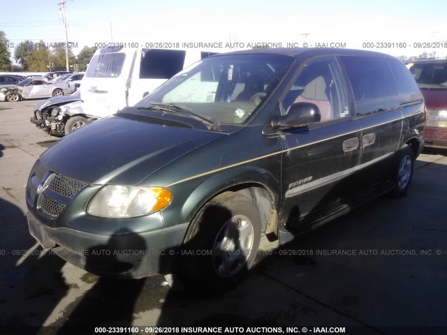 1B4GP253X1B240006 - 2001 DODGE CARAVAN SE GREEN photo 2