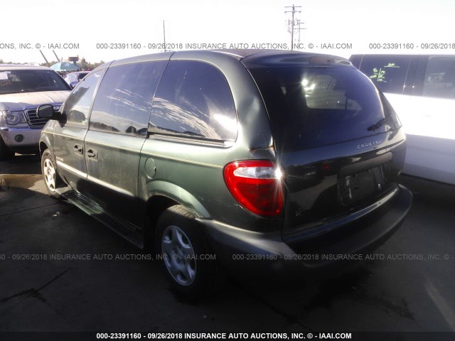 1B4GP253X1B240006 - 2001 DODGE CARAVAN SE GREEN photo 3