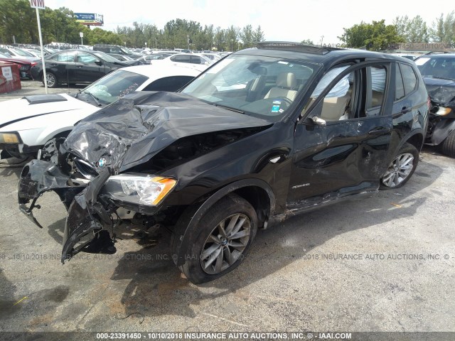 5UXWX9C57E0D22564 - 2014 BMW X3 XDRIVE28I BLACK photo 2