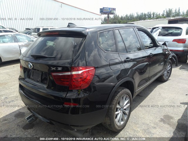 5UXWX9C57E0D22564 - 2014 BMW X3 XDRIVE28I BLACK photo 4