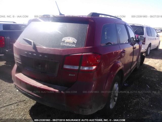 3C4PDCBB6GT163140 - 2016 DODGE JOURNEY SXT RED photo 4