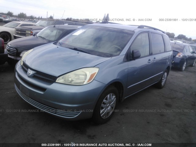 5TDZA23C35S368702 - 2005 TOYOTA SIENNA CE/LE BLUE photo 2