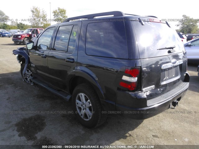 1FMEU73E37UA90303 - 2007 FORD EXPLORER XLT BLACK photo 3