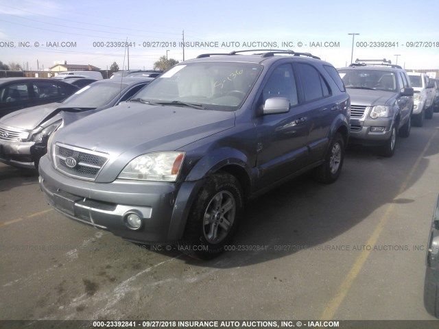 KNDJC733235030473 - 2003 KIA SORENTO EX/LX BLUE photo 2