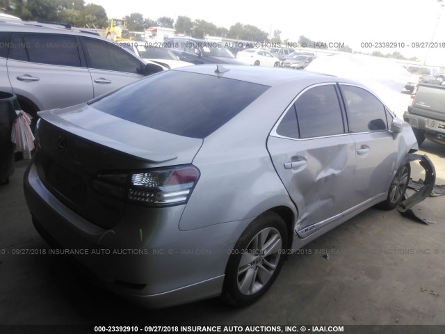 JTHBB1BA9B2044096 - 2011 LEXUS HS 250H SILVER photo 4