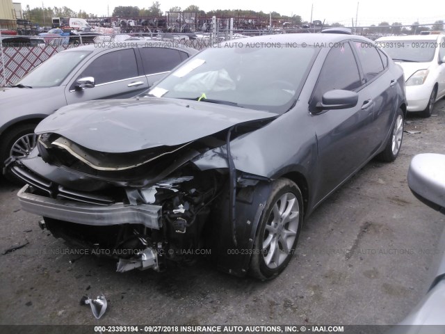 1C3CDFBA0DD708360 - 2013 DODGE DART SXT GRAY photo 2