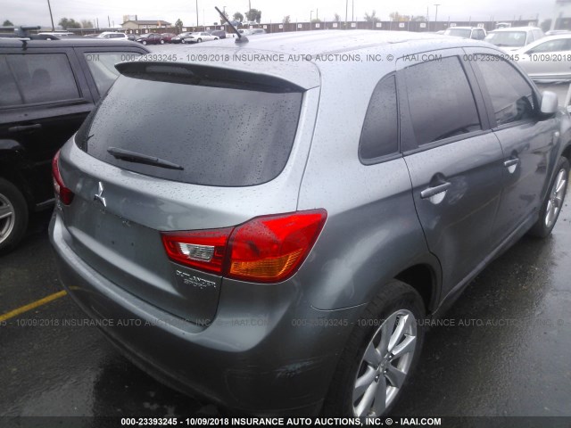 4A4AP3AUXFE018190 - 2015 MITSUBISHI OUTLANDER SPORT ES Pewter photo 4