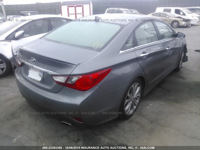 5NPEC4ACXEH908186 - 2014 HYUNDAI SONATA SE/LIMITED GRAY photo 4