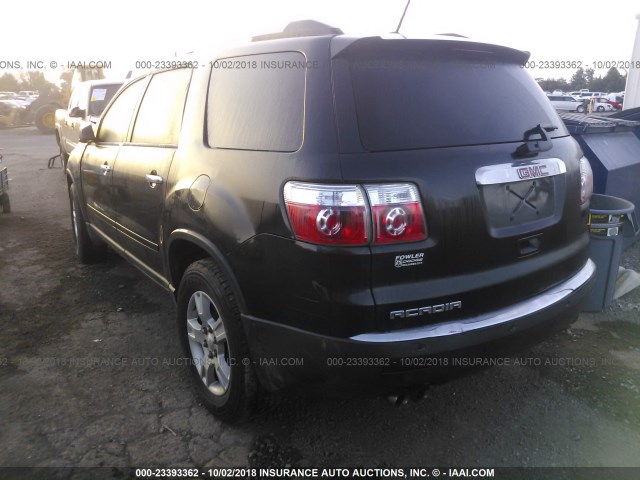 1GKKRPEDXCJ143348 - 2012 GMC ACADIA SLE BLACK photo 3