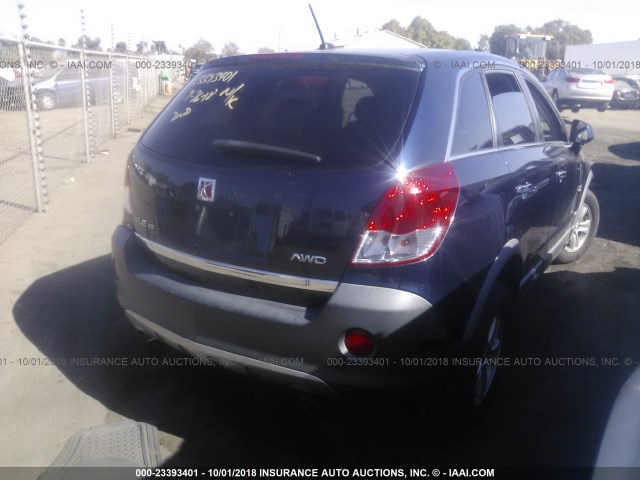 3GSDL43N48S614761 - 2008 SATURN VUE XE BLUE photo 4