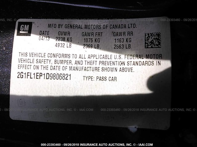 2G1FL1EP1D9806821 - 2013 CHEVROLET CAMARO ZL1 蓝色 照片 9