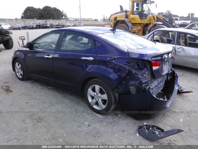 5NPDH4AE2DH297616 - 2013 HYUNDAI ELANTRA GLS/LIMITED BLUE photo 3