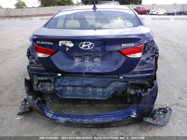 5NPDH4AE2DH297616 - 2013 HYUNDAI ELANTRA GLS/LIMITED BLUE photo 6