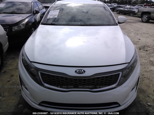 KNAGM4AD6F5077444 - 2015 KIA OPTIMA HYBRID WHITE photo 6