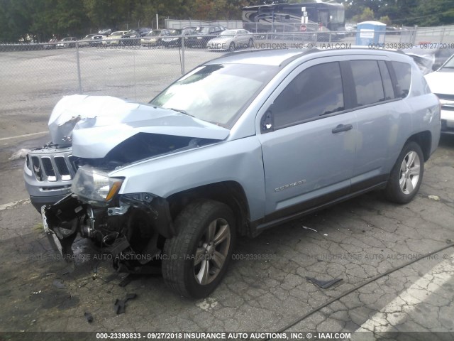 1C4NJCBA2ED562878 - 2014 JEEP COMPASS SPORT Light Blue photo 2