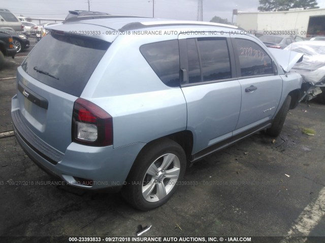 1C4NJCBA2ED562878 - 2014 JEEP COMPASS SPORT Light Blue photo 4