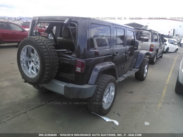 1C4HJWEG4CL205414 - 2012 JEEP WRANGLER UNLIMITE SAHARA BLACK photo 4