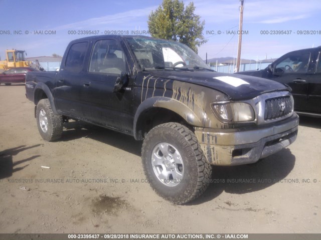 5TEHN72N02Z135763 - 2002 TOYOTA TACOMA DOUBLE CAB BLACK photo 1