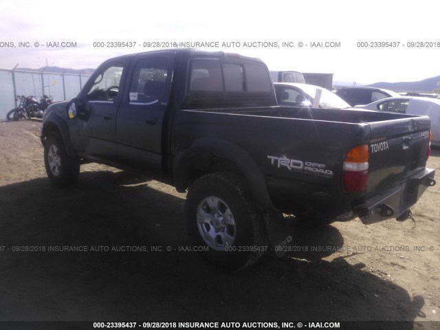 5TEHN72N02Z135763 - 2002 TOYOTA TACOMA DOUBLE CAB BLACK photo 3