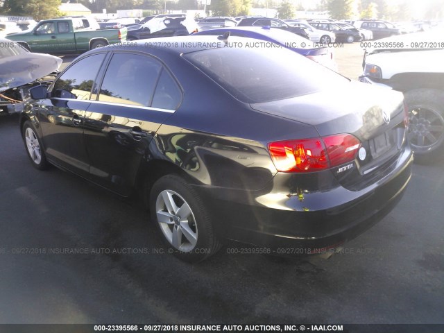 3VWLL7AJ7DM271755 - 2013 VOLKSWAGEN JETTA TDI BLACK photo 3