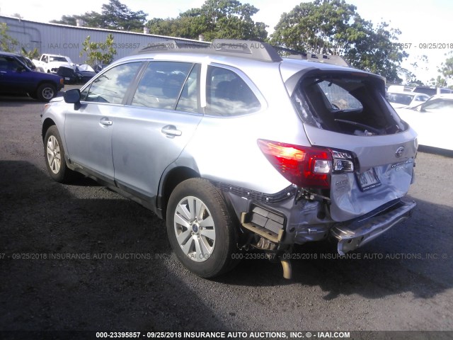 4S4BSAAC7H3407420 - 2017 SUBARU OUTBACK 2.5I SILVER photo 3