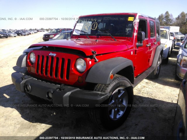 1J4GA391X7L202520 - 2007 JEEP WRANGLER X RED photo 2