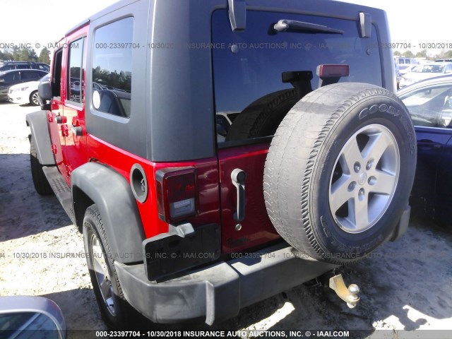 1J4GA391X7L202520 - 2007 JEEP WRANGLER X RED photo 3