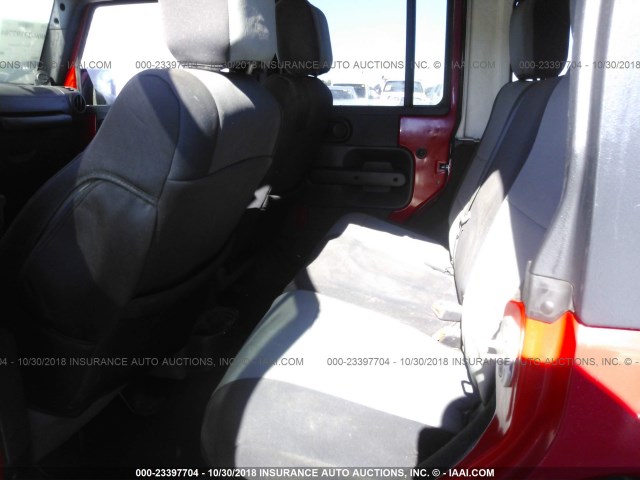 1J4GA391X7L202520 - 2007 JEEP WRANGLER X RED photo 8