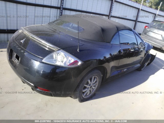 4A3AL25F27E025996 - 2007 MITSUBISHI ECLIPSE SPYDER GS BLACK photo 4