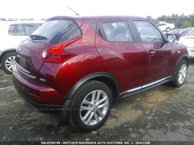 JN8AF5MR1DT216750 - 2013 NISSAN JUKE S/SV/SL RED photo 4