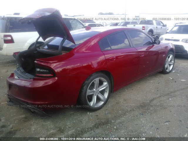 2C3CDXCT8GH354813 - 2016 DODGE CHARGER R/T RED photo 4