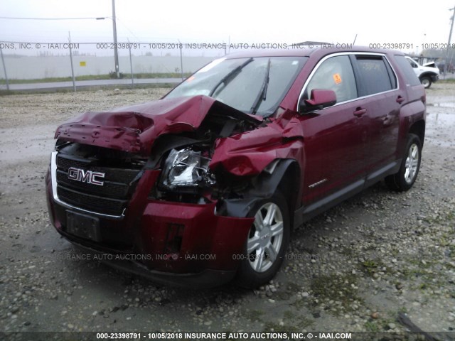 2GKALMEK8E6212208 - 2014 GMC TERRAIN SLE RED photo 2