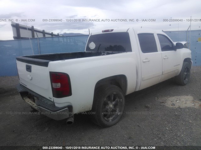 3GCEK13M17G509136 - 2007 CHEVROLET SILVERADO K1500 CREW CAB WHITE photo 4