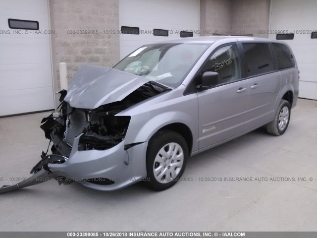 2C4RDGBGXHR756399 - 2017 DODGE GRAND CARAVAN SE SILVER photo 2