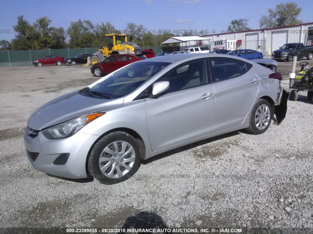 KMHDH4AE1CU268317 - 2012 HYUNDAI ELANTRA GLS/LIMITED SILVER photo 2