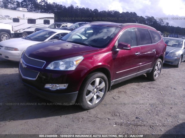 1GNKVLED3BJ181283 - 2011 CHEVROLET TRAVERSE LTZ BURGUNDY photo 2