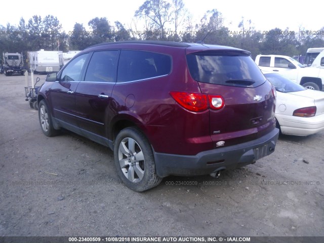 1GNKVLED3BJ181283 - 2011 CHEVROLET TRAVERSE LTZ BURGUNDY photo 3